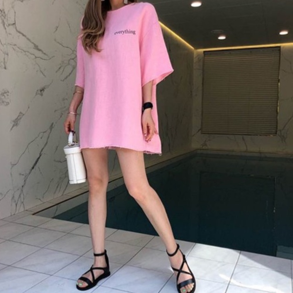 Pink mini dress